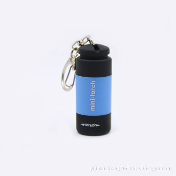 Yijiashishang 2 in 1 Portable Mini USB Torch Rechargeable USB LED Flashlight LED Keychain Lamp